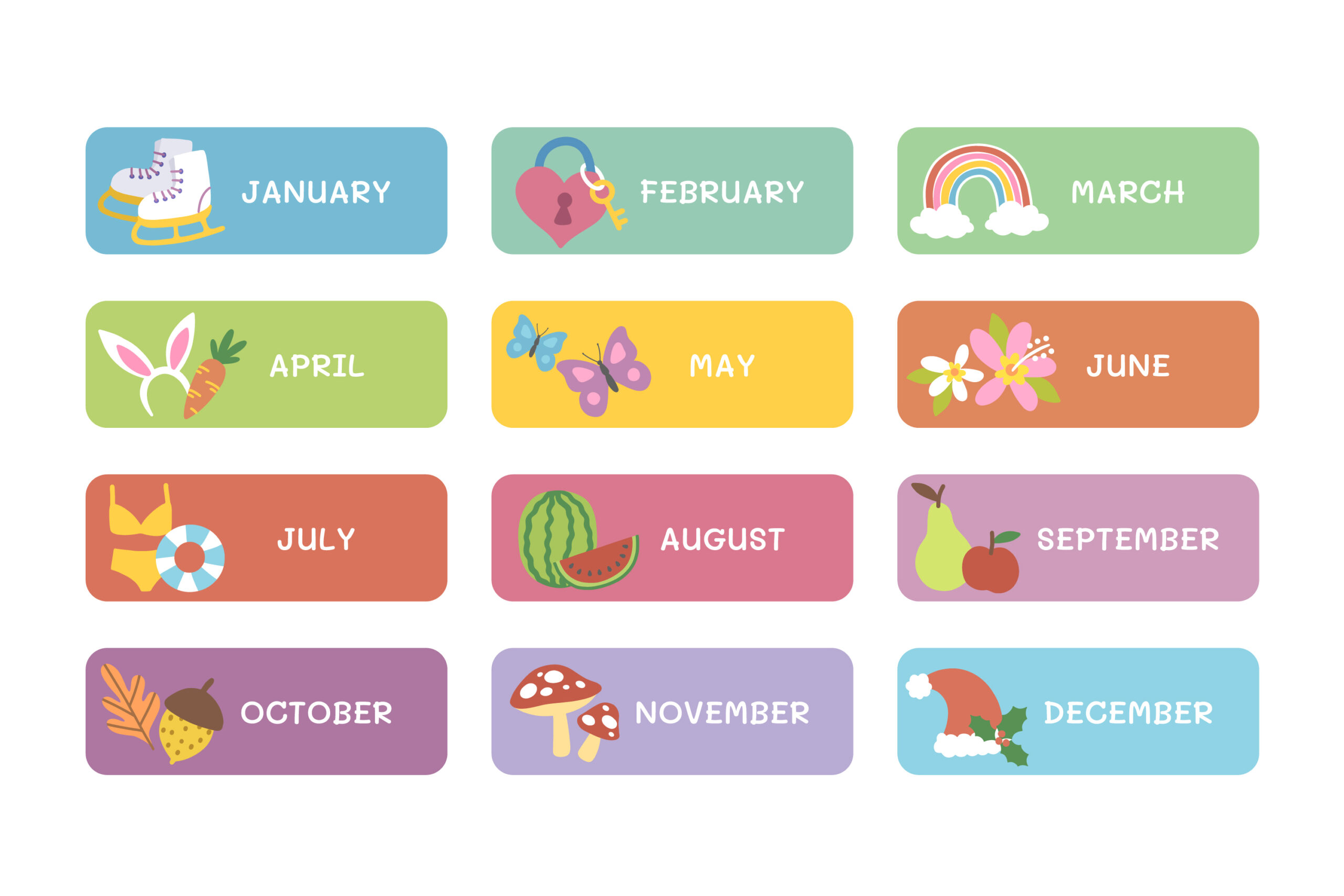 Months Name List for Kids